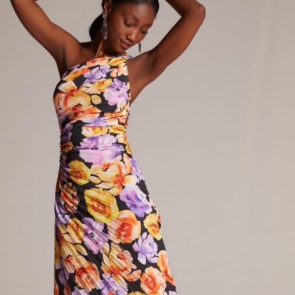 Geisha Designs Asymmetrical Floral Dress - M - Picture 1 of 14